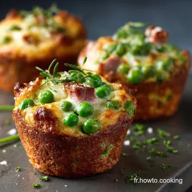 Mini muffins sal&eacute;s aux petits pois jambon et mozza ultramoelleux Fiche recette