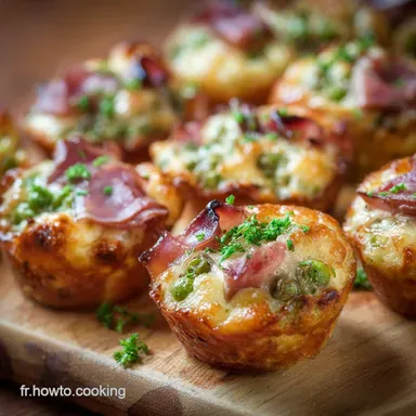 Mini muffins sal&eacute;s aux petits pois jambon et mozza ultramoelleux
