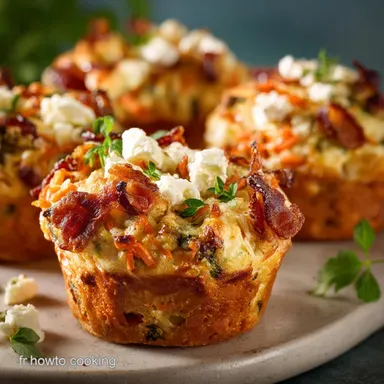 Muffins carottes bacon et feta : la recette moelleuse pour un ap&eacute;ritif chic Fiche recette