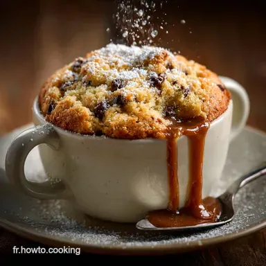 Mug Cookie L&eacute;ger Recette Microondes en 1 Minute Chrono Fiche recette