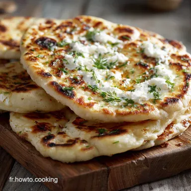 Naans L&eacute;gers au Fromage Blanc : Recette Facile Moelleuse en 30 min