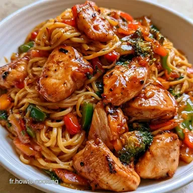 Nouilles Saut&eacute;es au Poulet en 25 Minutes Fiche recette