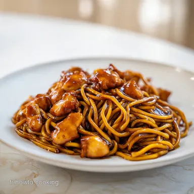 Nouilles Saut&eacute;es Poulet Caram&eacute;lis&eacute; 45 min Fiche recette