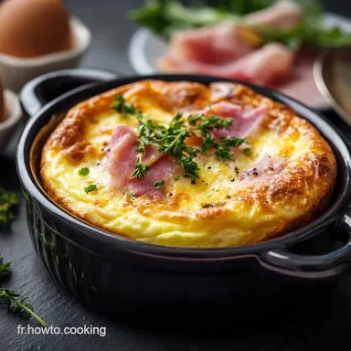 Omelette Souffle au Jambon Le secret de la l&eacute;g&egrave;ret&eacute; absolue Fiche recette