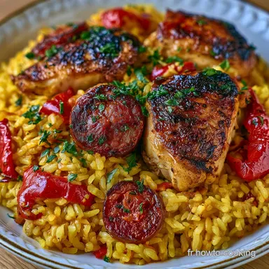 Paella au Poulet Classique pour 4 Fiche recette