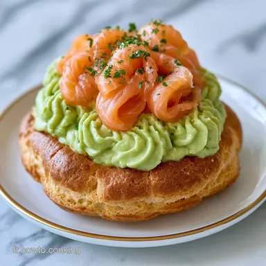 Paris-Brest Sal&eacute; Saumon Avocat: 4 Pers. Fiche recette