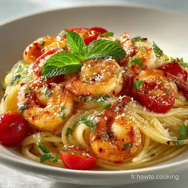 P&acirc;tes aux Crevettes et Sauce Tomates : Recette Express Fra&icirc;che Fiche recette