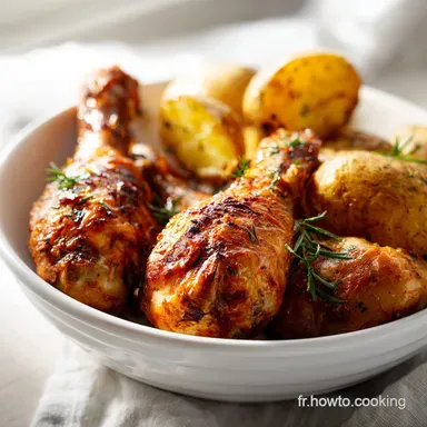 Pilons de Poulet et Pommes de Terre au Four pour 4 Fiche recette