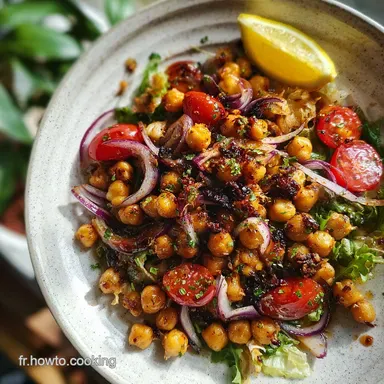 Recette Pois Chiches Croustillants au Thon pour 4 Fiche recette