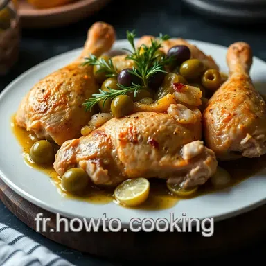 Poulet au Citron Confit et Olives : Un Voyage M&eacute;diterran&eacute;en &agrave; Table Fiche recette