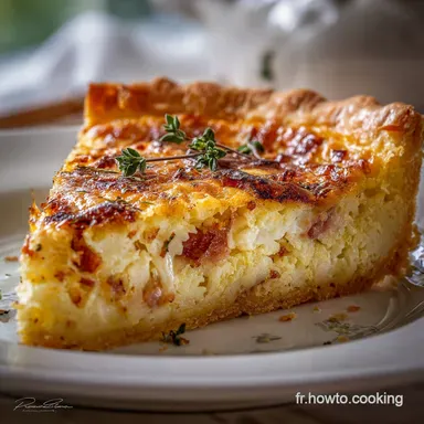 Quiche au choufleur sans p&acirc;te Comt&eacute; Lardons La recette facile et gourmande Fiche recette