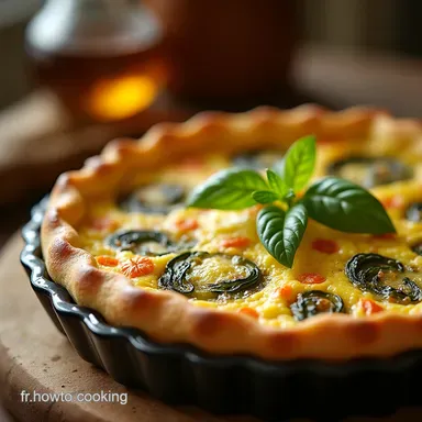 Recette Facile Quiche Courgettes Ch&egrave;vre et Thym Frais Fiche recette