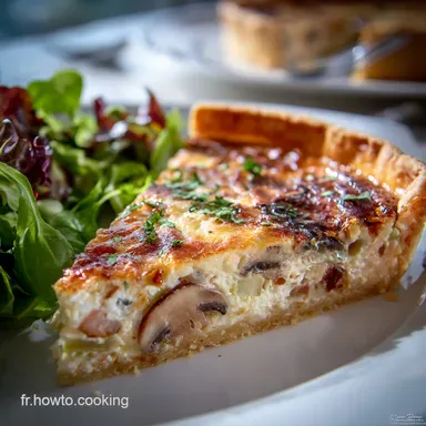 Quiche L&eacute;g&egrave;re aux Poireaux et aux Champignons Recette Sant&eacute; Facile Fiche recette