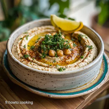 Recette Houmous Libanais Authentique pour 6 Portions Fiche recette