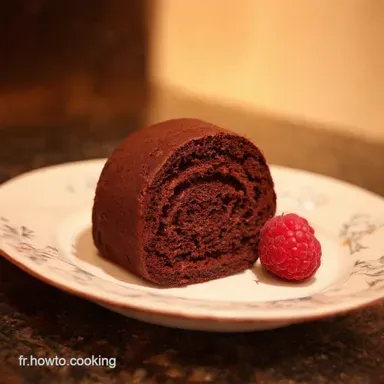 Recette Facile Roul&eacute; Chocolat Framboise Express de P&acirc;ques Fiche recette