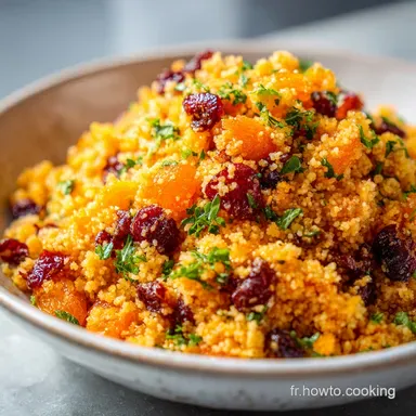 Salade de Couscous &agrave; l'Orange et Canneberges en 20 Minutes Fiche recette