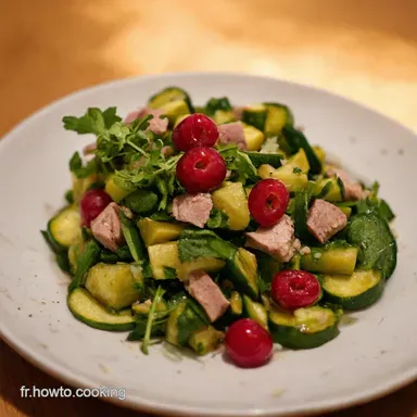 Salade Thon Courgette Cerise Recette Facile Mon Secret d&Eacute;t&eacute; Fiche recette