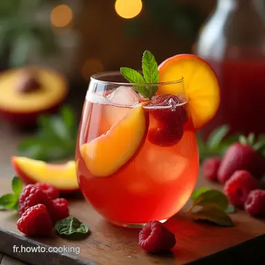 Recette Sangria Blanche Pêches Framboises Cocktail Été Facile Fiche recette