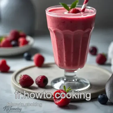 Smoothie "Rouge Baiser": Un Baiser Fruit&eacute; &agrave; la Fran&ccedil;aise! Fiche recette