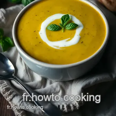 Soupe Courgette Cr&eacute;meuse au Basilic : Recette Facile et D&eacute;licieuse Fiche recette