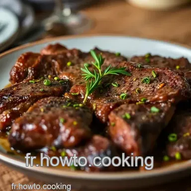 Steak de Bison Saut&eacute; aux Herbes Fra&icirc;ches : Recette Facile et Savoureuse Fiche recette