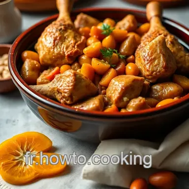 Tajine de Poulet aux Abricots et Amandes : Un Voyage Culinaire Fiche recette
