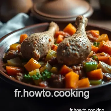 Tajine Magique : Poulet aux L&eacute;gumes et &Eacute;pices du Maroc Fiche recette