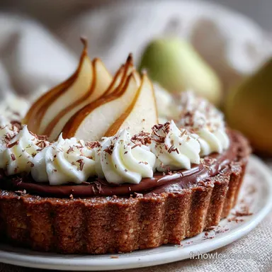 Tarte Poire Chocolat Baked with Amande Fiche recette