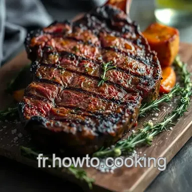 Tomahawk de Boeuf Grill&eacute; au Romarin et Ail : Mon Secret pour une Viande Parfaite Fiche recette