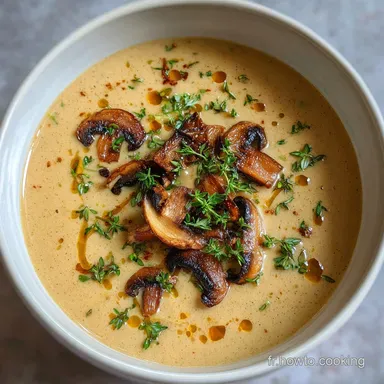 Recette Velout&eacute; de Champignons pour 4 Personnes Fiche recette