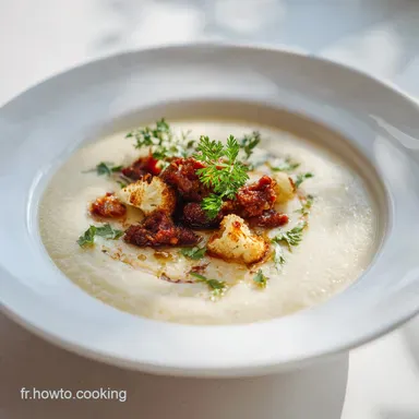 Velout&eacute; de Chou-fleur au Chorizo : Recette pour 4 Personnes