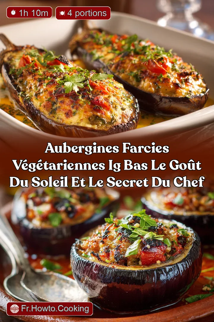 Aubergines Farcies V&eacute;g&eacute;tariennes IG Bas Le Go&ucirc;t du Soleil et le Secret du Chef