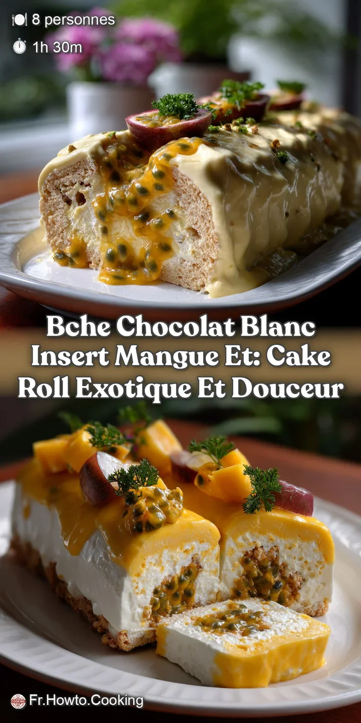Bche Chocolat Blanc Insert Mangue Et: Cake Roll Exotique et Douceur