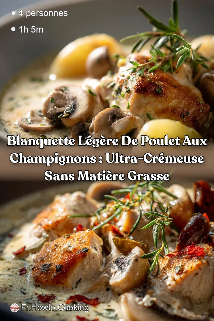 Blanquette L&eacute;g&egrave;re de Poulet aux Champignons : Ultra-Cr&eacute;meuse sans Mati&egrave;re Grasse