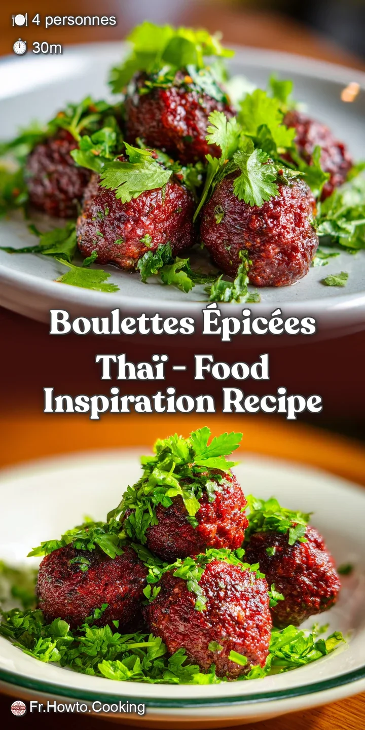 Gros plan sur une boulette caram&eacute;lis&eacute;e, r&eacute;v&eacute;lant sa texture tendre et l'&eacute;clat d'une sauce &eacute;pic&eacute;e et brillante.