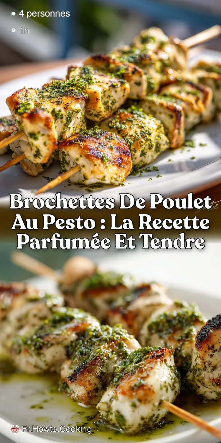 Brochettes de Poulet au Pesto : La Recette Parfum&eacute;e et Tendre