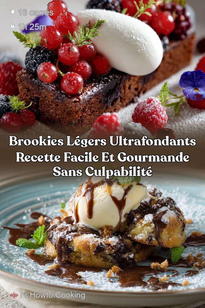 Brookies l&eacute;gers ultrafondants Recette facile et gourmande sans culpabilit&eacute;