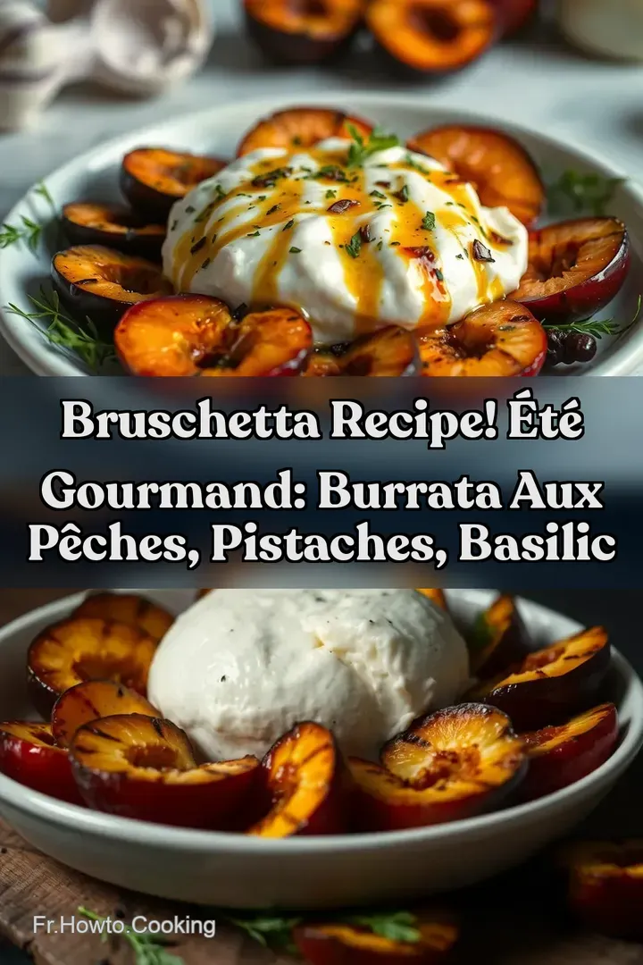 Bruschetta Recipe! &Eacute;t&eacute; Gourmand: Burrata aux P&ecirc;ches Pistaches Basilic