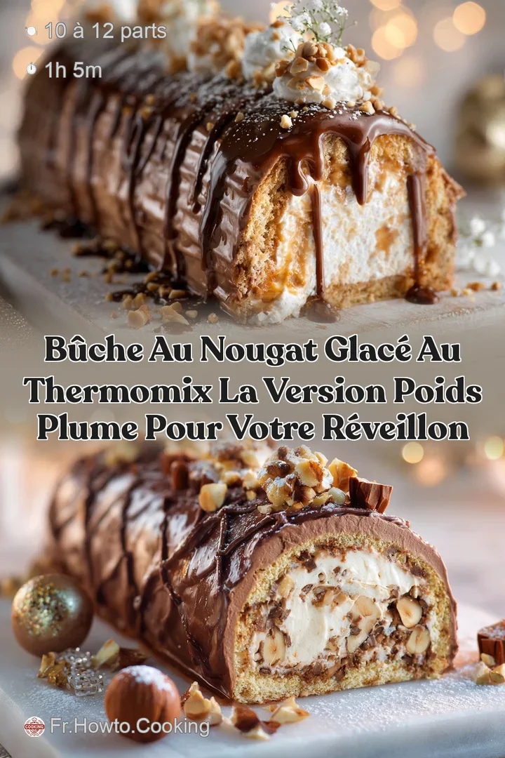 B&ucirc;che au Nougat glac&eacute; au Thermomix la version poids plume pour votre r&eacute;veillon