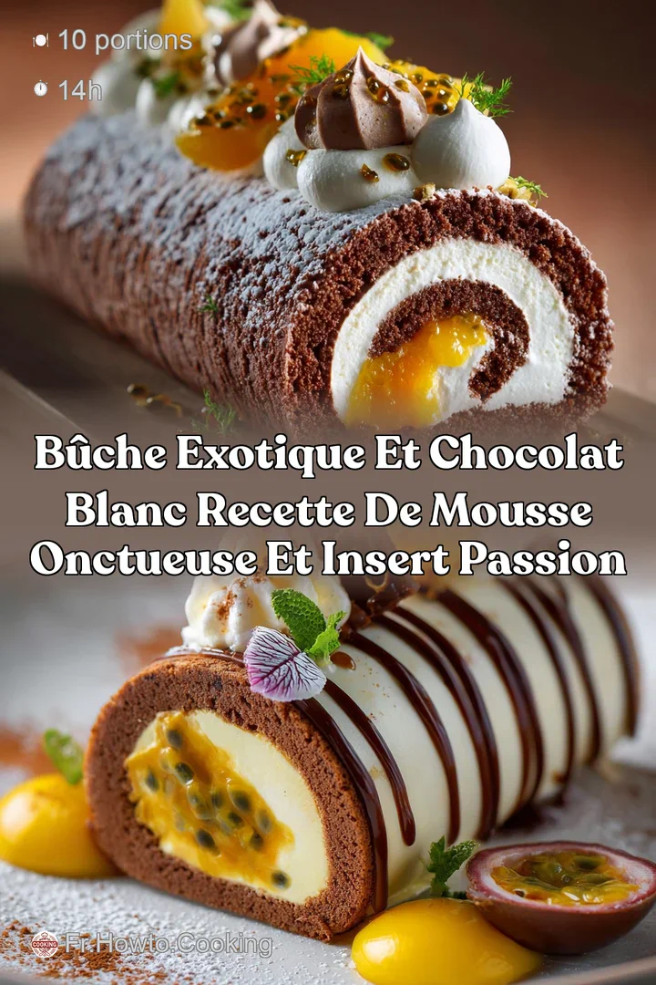 B&ucirc;che exotique et chocolat blanc Recette de mousse onctueuse et insert passion