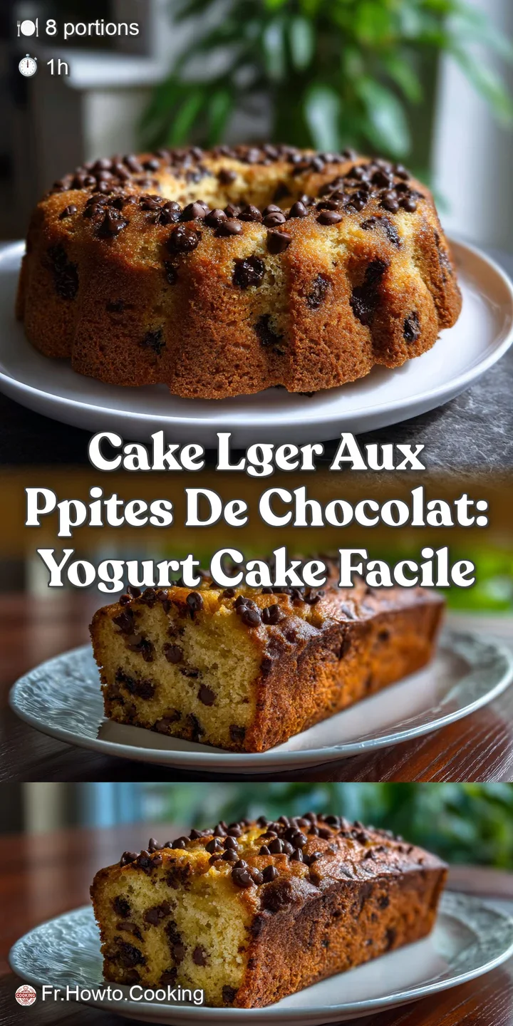 Close-up of a warm, inviting cake slice. The chocolate chips glisten, the cake's texture looks soft and the aroma is entic...