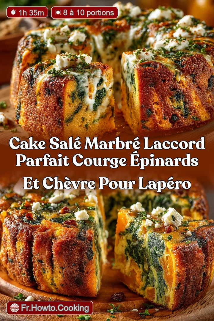 Cake Sal&eacute; Marbr&eacute; laccord parfait Courge &Eacute;pinards et Ch&egrave;vre pour lAp&eacute;ro