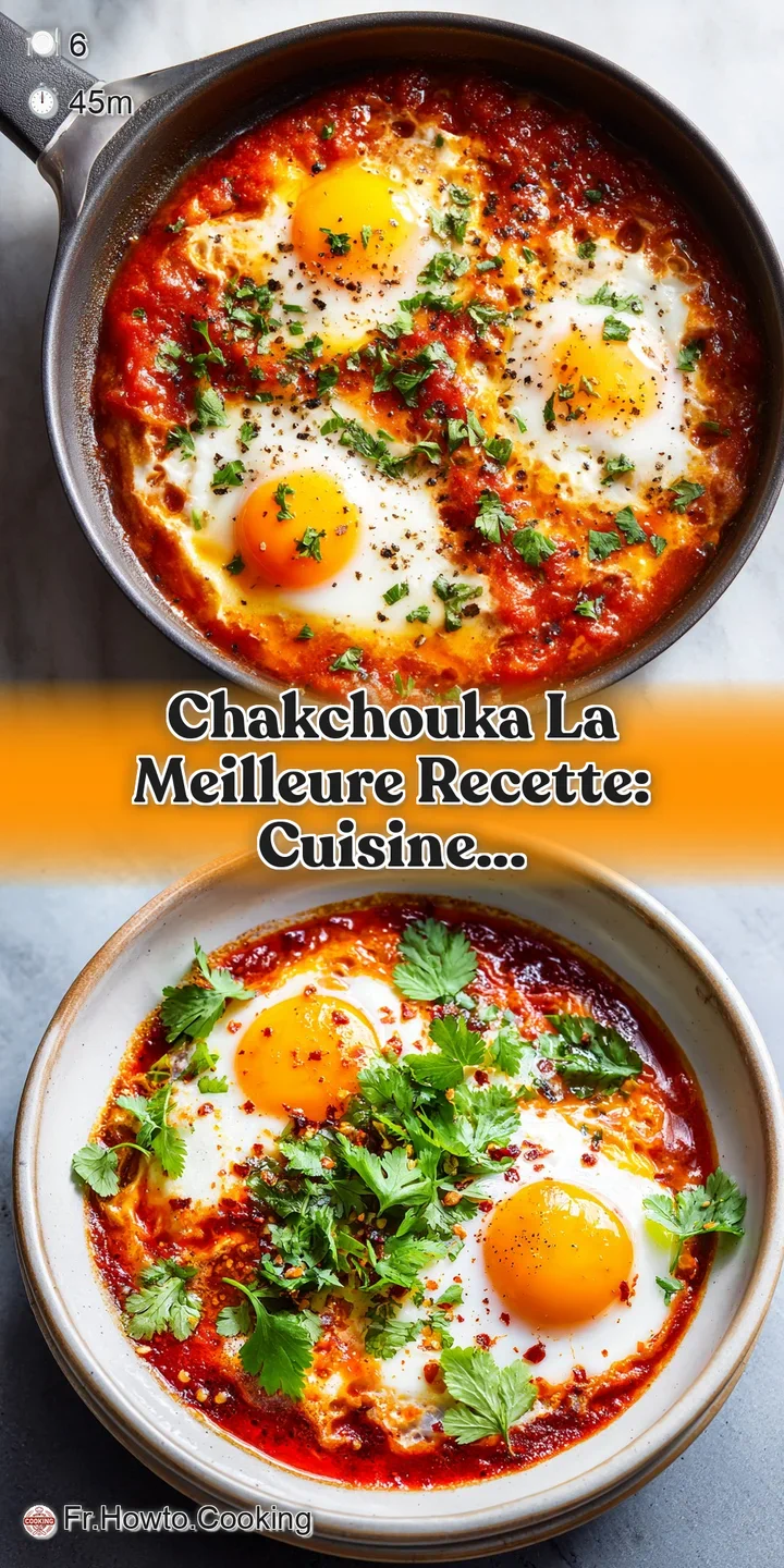 Close-up of rich, bubbling chakchouka with visible chunks of tomato and a perfectly cooked egg, ready to be scooped up.