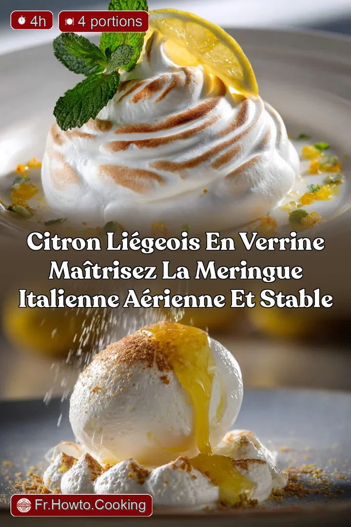 Citron Li&eacute;geois en Verrine Ma&icirc;trisez la Meringue Italienne A&eacute;rienne et Stable