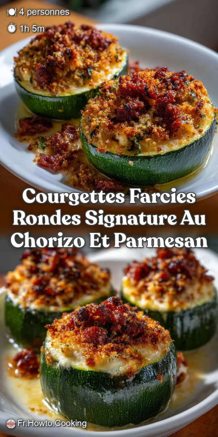 Courgettes Farcies Rondes Signature au Chorizo et Parmesan