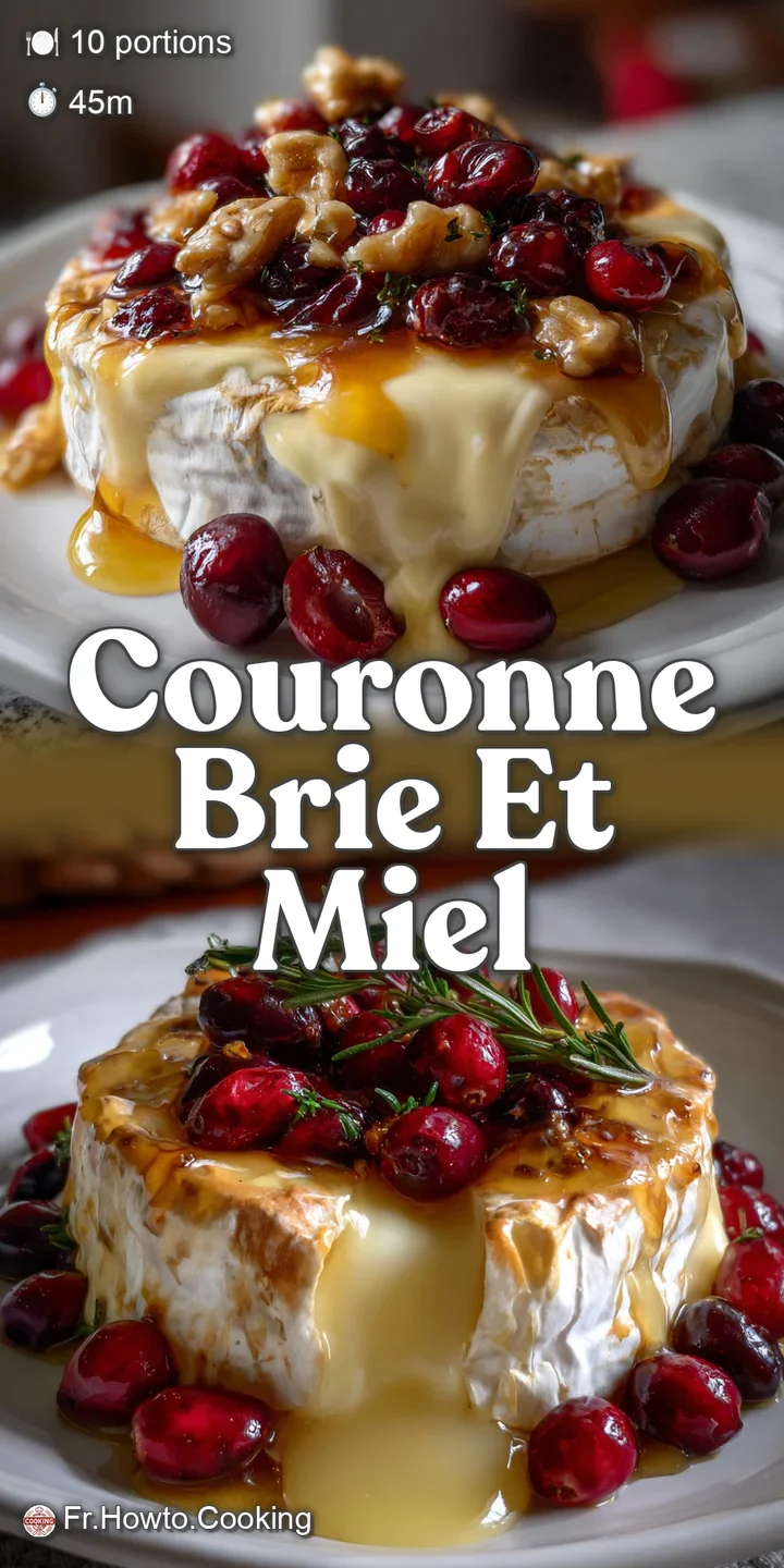 Close-up of a spiced cranberry and brie bite, showcasing creamy textures and ruby red cranberries. A perfect festive appet...