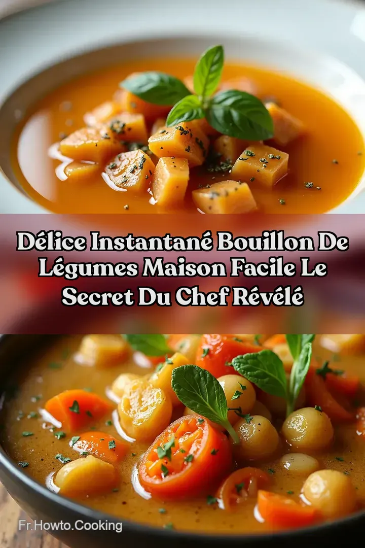 D&eacute;lice Instantan&eacute; Bouillon de L&eacute;gumes Maison Facile Le Secret du Chef R&eacute;v&eacute;l&eacute;