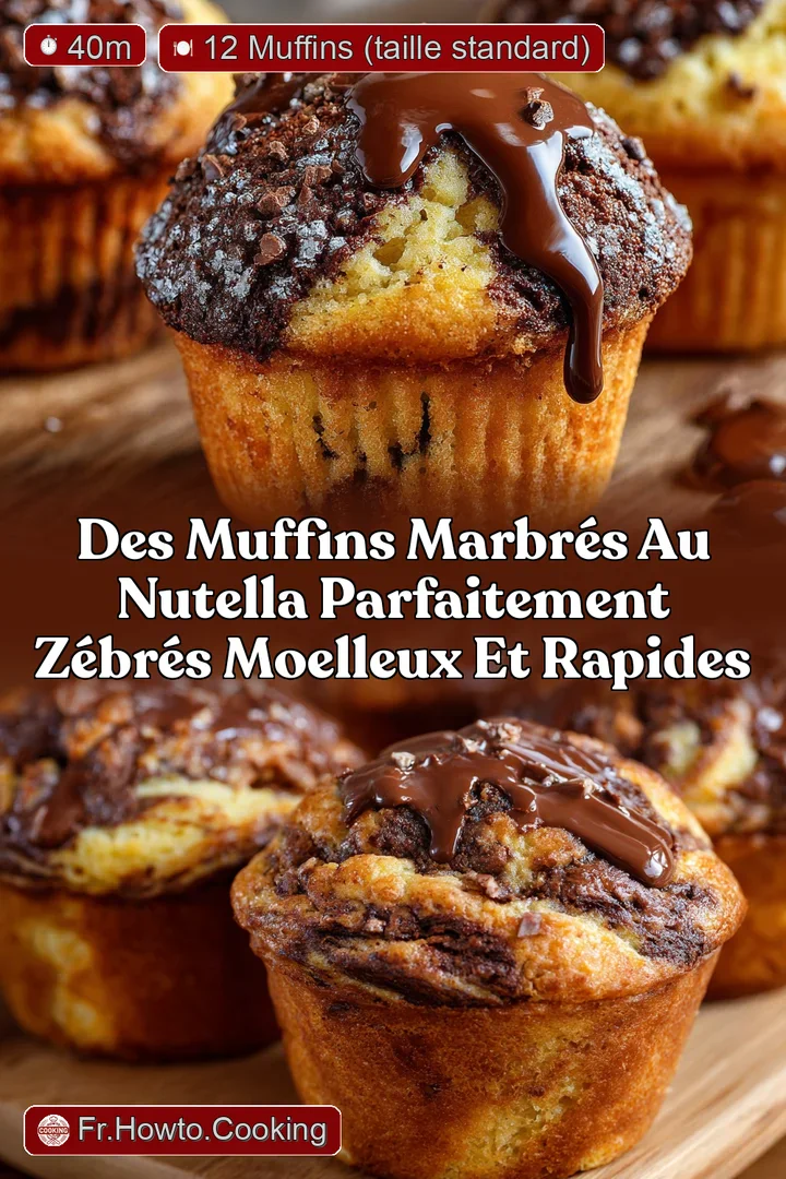 Des Muffins Marbr&eacute;s au Nutella parfaitement z&eacute;br&eacute;s moelleux et rapides