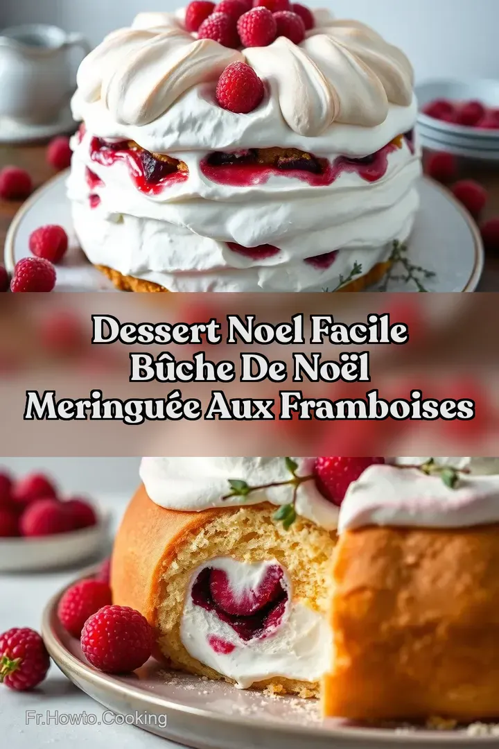Dessert Noel Facile B&ucirc;che de No&euml;l Meringu&eacute;e aux Framboises