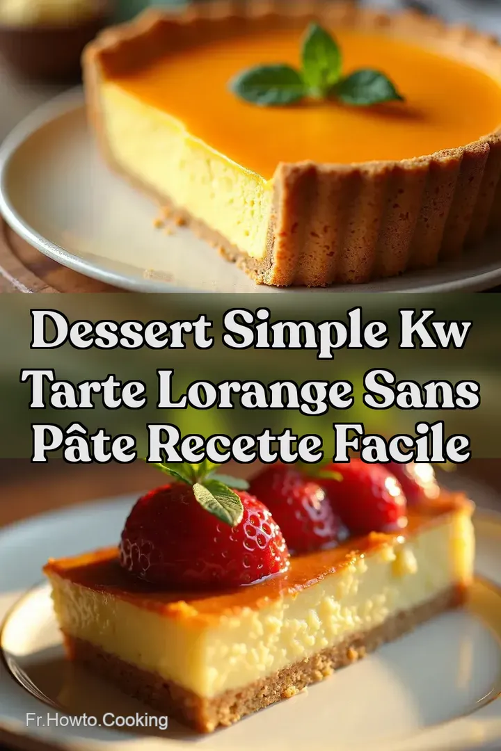 DESSERT Simple kw Tarte lOrange Sans P&acirc;te Recette Facile